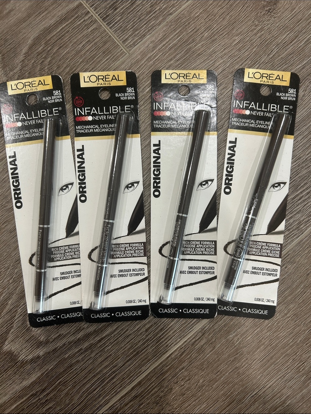 4X L'Oréal Infallible Mechanical Eyeliner #581 Black Brown